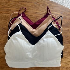 NEVER WORN 4 Cami Padded Bras with Seamless Straps